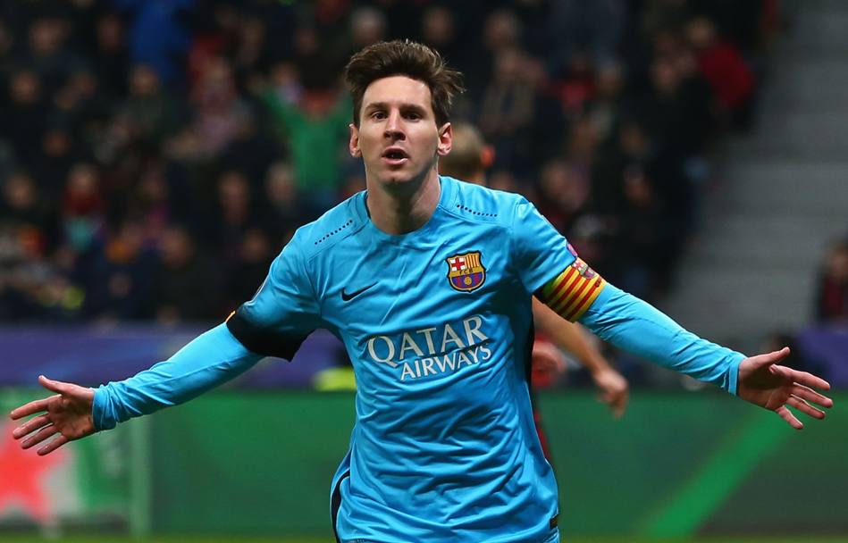 Le braccia larghe di Leo Messi hanno salvato Garcia: senza il suo gol, chiss come sarebbe finita a Leverkusen. Getty